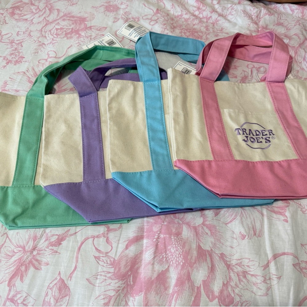 Trader Joe’s Spring 2025 Canvas Tote Bag - Pink
